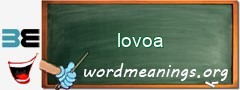 WordMeaning blackboard for lovoa